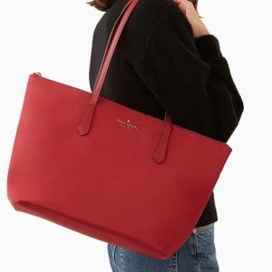 Kate Spade Kitt The Little Better Nylon Large Top Zip Tote - Red Currant